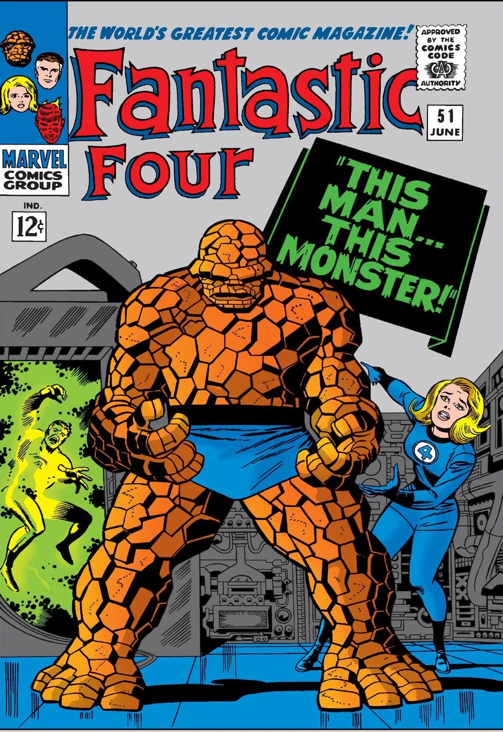 Fantastic Four vol. 1 #51 - 'Esse Homem... Esse Monstro!' (Jack Kirby, Stan Lee e Joe Sinnott, 1966, Marvel Comics Group)